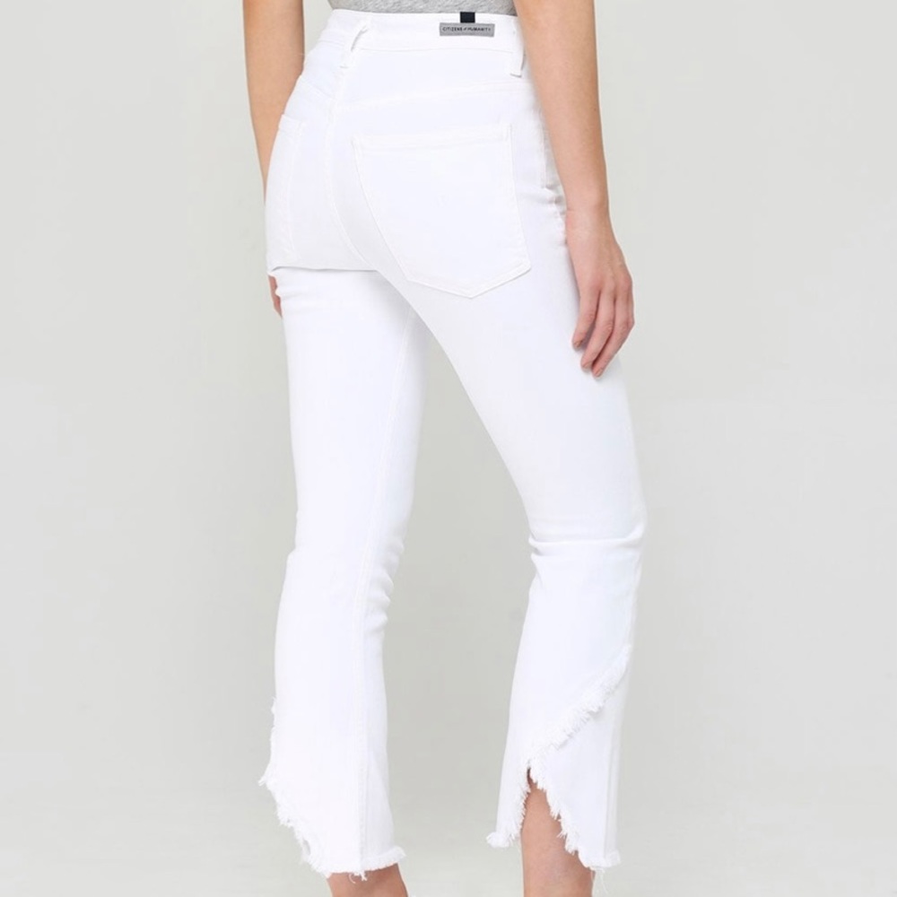 Citizens of Humanity Drew Fray High Rise Crop White Sz 26